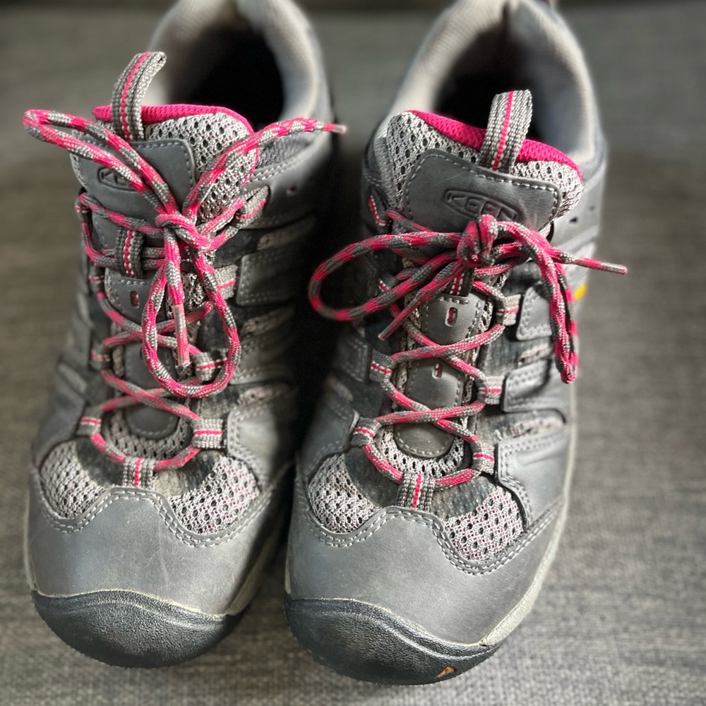 Keen Womens Koven Hiking Boots Size 8.5 Gray Leather Sneaker Outdoor Trail Shoes - Picture 2 of 9